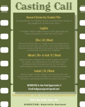 Auditions in DC Area for Howard University Student Film