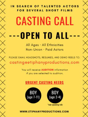 Atlanta Based Actors for Multiple Short Film Projects