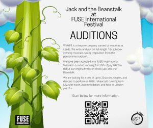 Theater Auditions in Leeds, UK for “Jack and the Beanstalk”