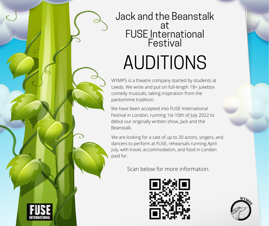 Read more about the article Theater Auditions in Leeds, UK for “Jack and the Beanstalk”