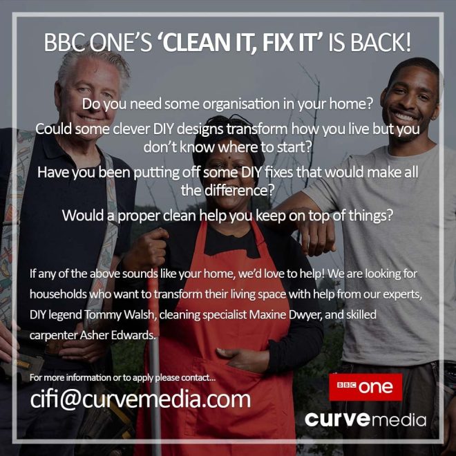 BBC One Show “Clean It, Fix It” is Casting in London, UK Auditions Free