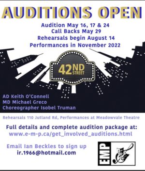 Auditions in Toronto, Canada for “42nd Street”