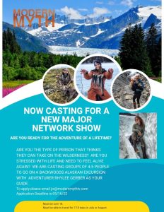 Read more about the article Casting People Wanting To Go On An Adventure for “Modern Myth”
