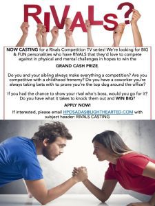Read more about the article Love a Good Rivalry? Reality Competition Show Casting Call Nationwide