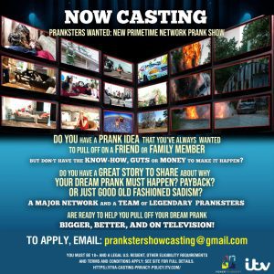 Casting Call for Pranksters Ready to Pull Off The Ultimate Prank