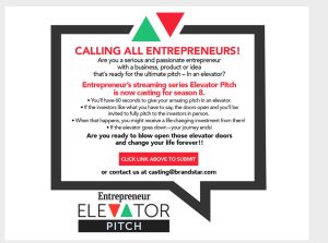 Calling Entrepreneurs for “Elevator Pitch”