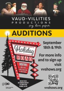 Read more about the article Singer Auditions in Columbus, Ohio for Vaud-Villities Holiday Road Community Theater Holiday Production