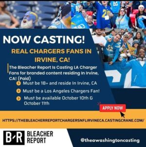 Casting L.A. Chargers Fans in Irvine, CA