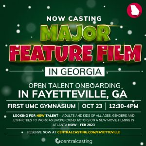 Open Call This Weekend For Movie Extras in Georgia