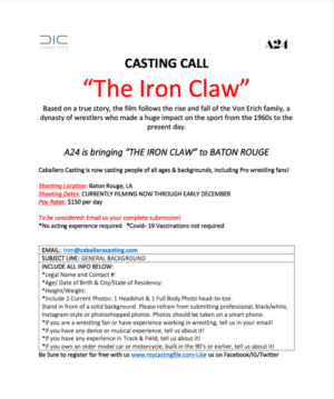 Open Casting Call Announced in Baton Rouge for Movie