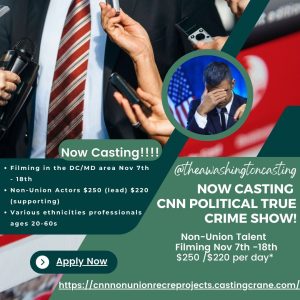 Auditions in the DC / DMV Area for Lead and Supporting Actor Roles in New CNN TV Show