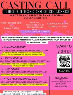 Actors in Orlando for Student Film “Through Rose Colored Lenses”