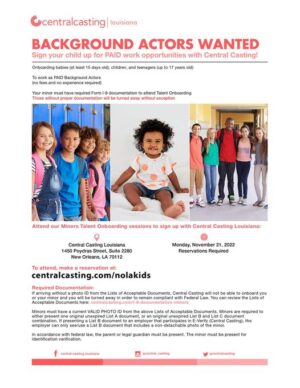 Auditions for Kids in Louisiana.