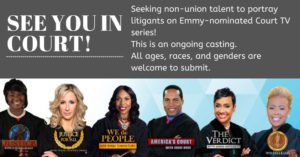 Read more about the article Ongoing Casting Call in Los Angeles Area for Various Court Shows