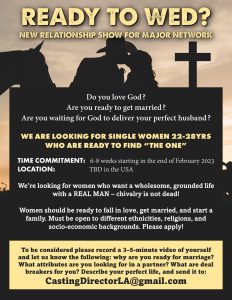 Read more about the article Casting Call for Faith Based Reality Dating Show