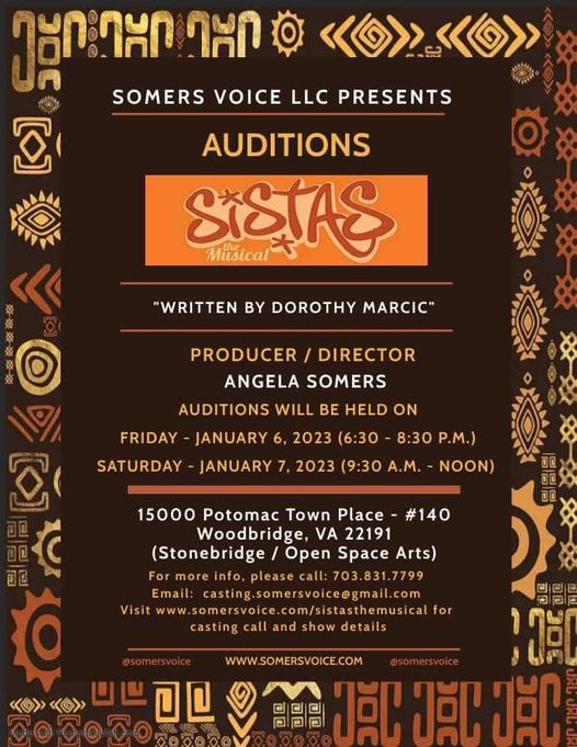 Read more about the article Theater Auditions in Woodbridge, VA for Production of “Sistas” Musical