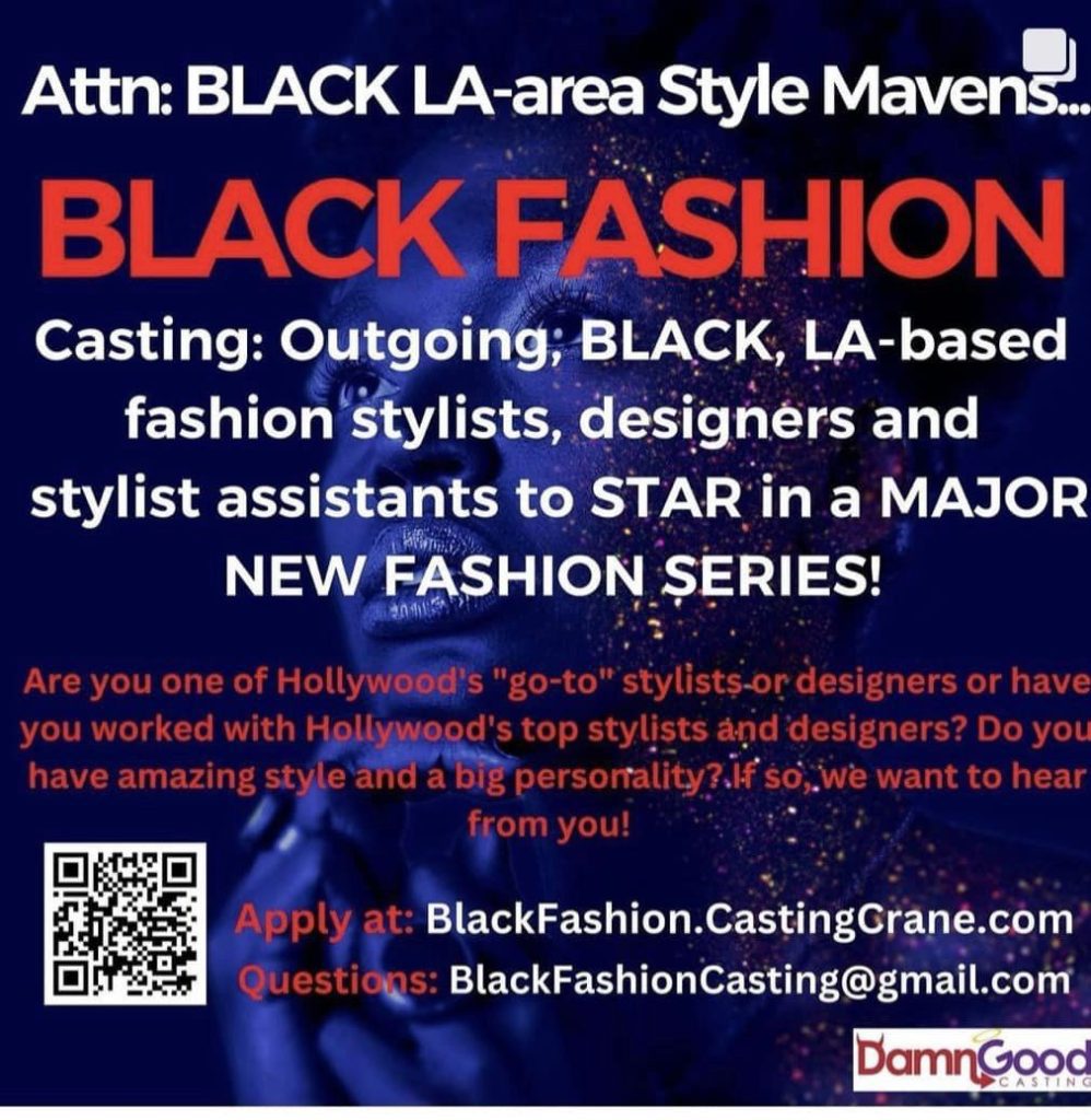 Black fashion casting call graphic
