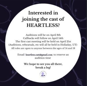 Read more about the article Auditions for Musical “Heartless” in Salt Lake City, Utah