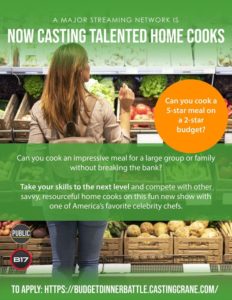 Read more about the article New Streaming Reality Cooking Competition Show Casting Home Cooks for a Budget Dinner Battle