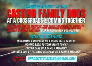 Nationwide Casting Call for Families at a Crossroads