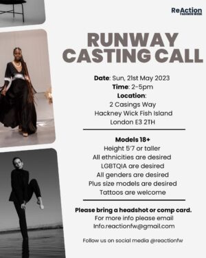 Runway Model Auditions in London, UK – Open Call