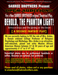 Read more about the article Theater Auditions for “BEHOLD THE PHANTOM LIGHT”