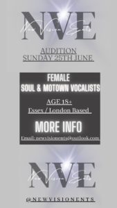 Read more about the article Singer Auditions in London, UK for Female Soul, Disco & Motown Show