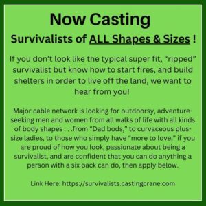 Read more about the article Now Casting Survival Show – of All Shapes and Sizes That are Outdoorsy