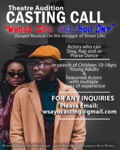 Read more about the article New York Theater Auditions for Gospel Musical “Whose Side Are You On?”