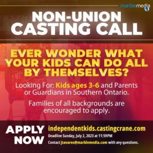 Casting Parents and Kids in Toronto, Canada for New Show