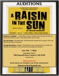 Read more about the article Auditions in DC Area (Landover, Maryland) for “A Raisin in the Sun”
