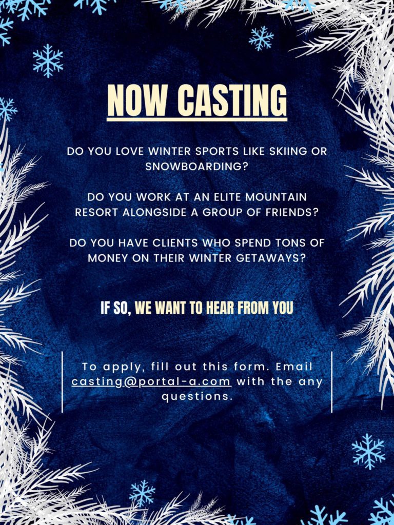 casting notice for reality show about winter sport resorts