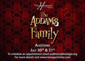 Theater Auditions in Melbourne, Florida for “The Addams Family” at the Henegar