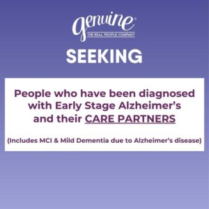 Read more about the article Casting People diagnosed with Early Stage Alzheimer’s and their CARE PARTNERS
