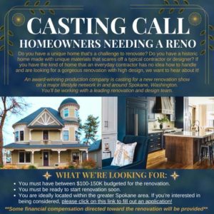 Read more about the article Casting Call in Spokane, Washington Area for Homeowners Ready for a RENO.