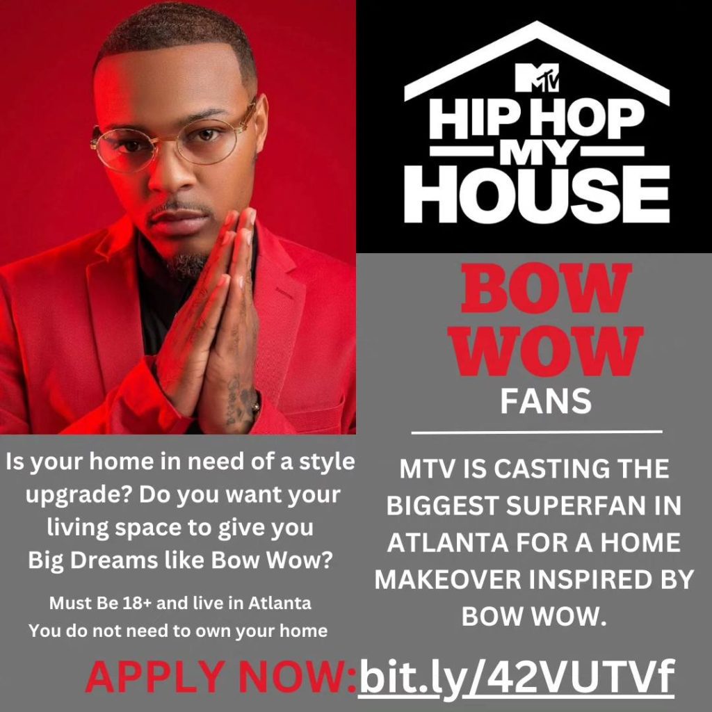 Bow Wow casting flyer for MTV Hip Hop My House.