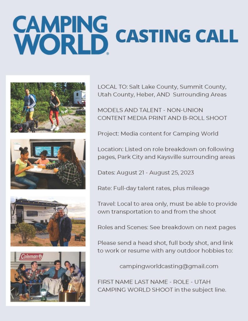 info graphic for casting call with details