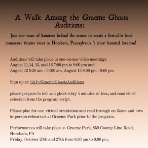 Actors for Haunted Attraction in Horsham, Pennsylvania at Graeme Park