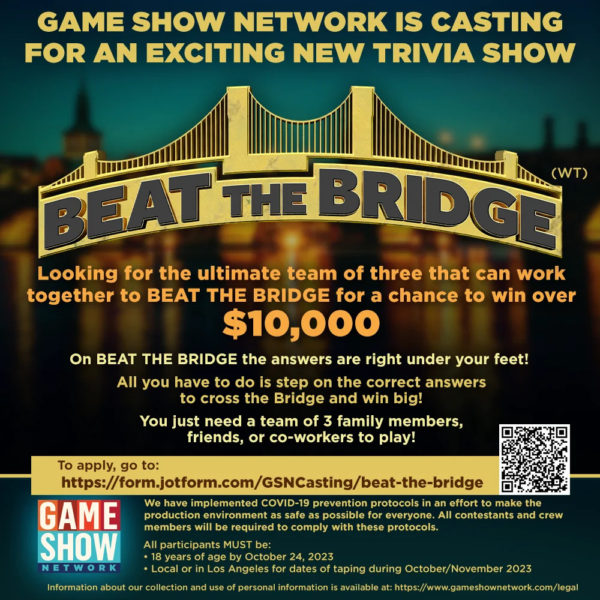 info graphic for GSN Beatr The Bridge and QR code