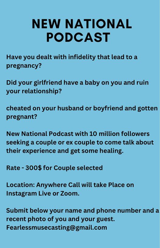 Read more about the article National Podcast Casting For Stories of Infidelity