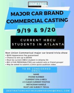 Read more about the article Major Brand Holding Casting Call for HBCU Students in Atlanta