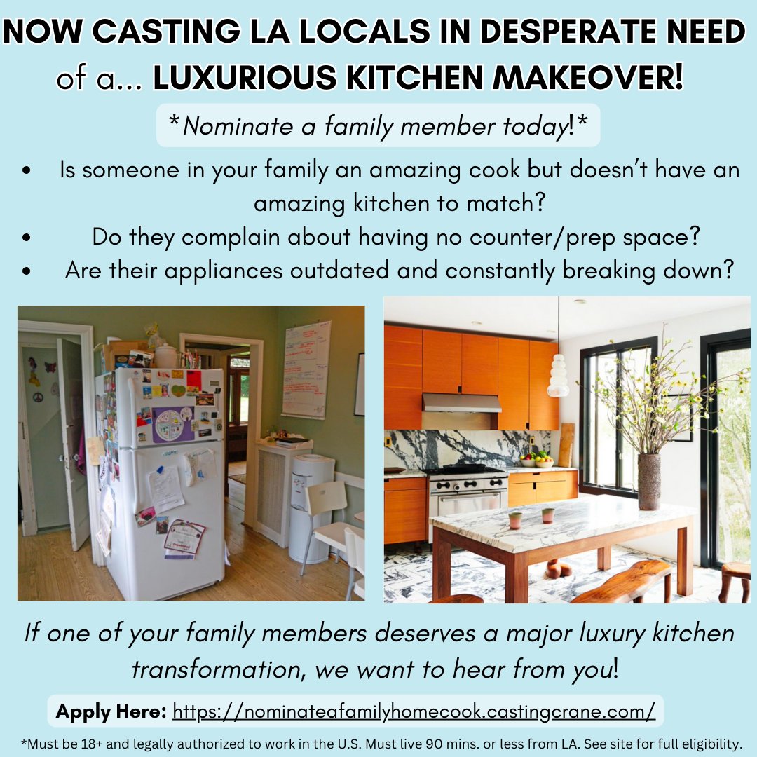 Read more about the article Casting Call for Los Angeles Locals in Desperate Need of a New Kitchen