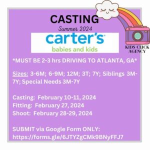 Toddler Auditions in Atlanta for Carter’s Babies and Kids