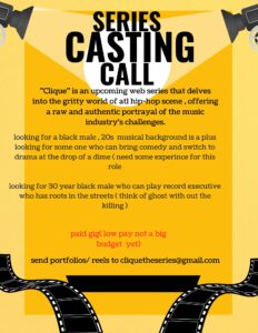 Read more about the article Web Series “Clique” Holding Auditions in Atlanta