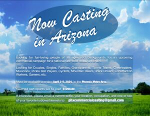 Casting Real People in Phoenix, Arizona for TV Commercial