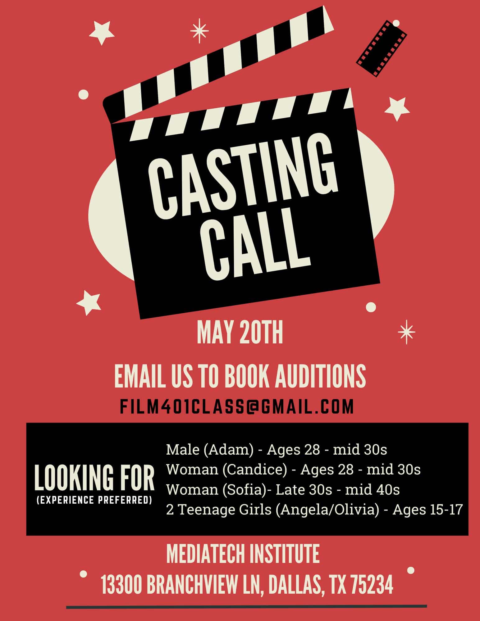 Student Film Auditions in Dallas, TX