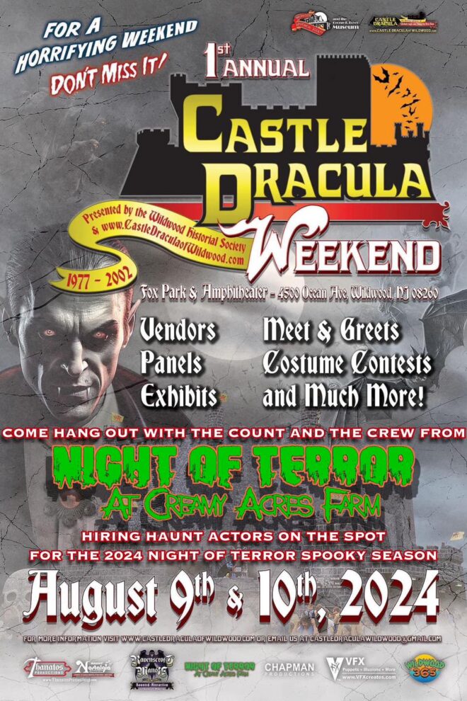the audition details for castle Dracula weekend in Wildwood New Jersey.
