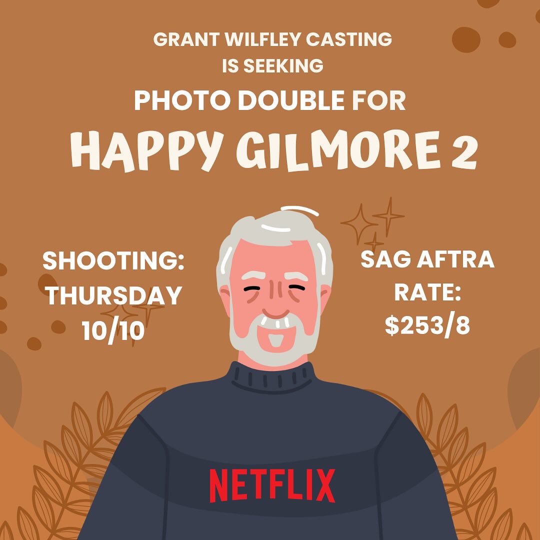 Happy Gilmore Casting Call for Elderly Man – NJ/NY