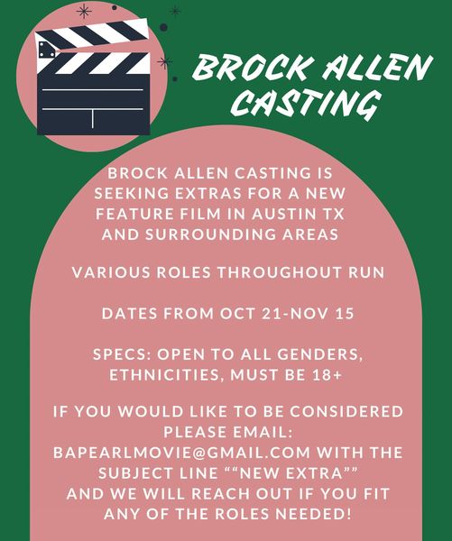 New Movie Filming in Austin Needs Paid Extras on Set