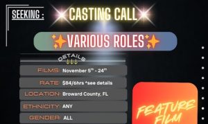 Read more about the article Casting Call in Broward County, FL for Paid Movie Roles